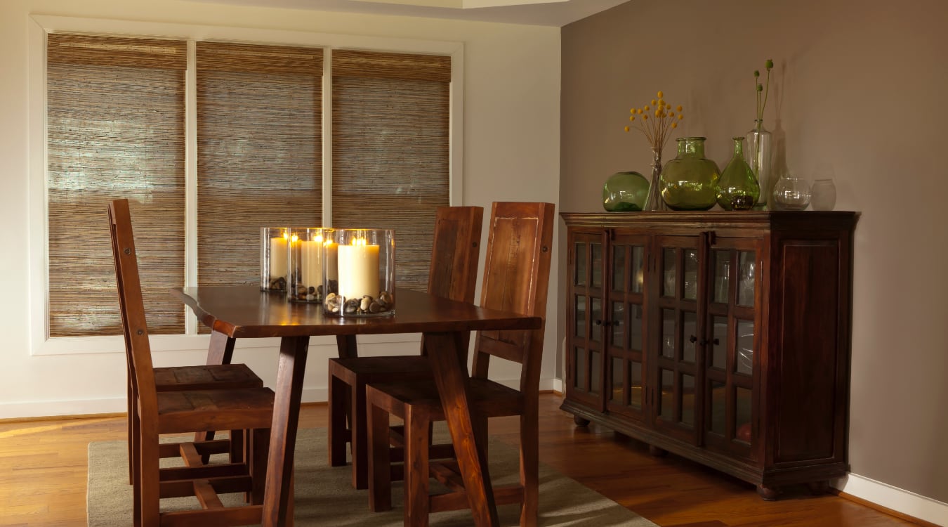 Woven shutters in a Indianapolis dining room.